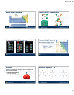 Review: Metal vs Nonmetals Review: Ionic vs Covalent Bonding