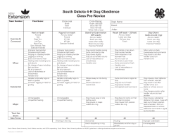 South Dakota 4-H Dog Obedience Class Pre
