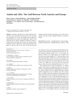Autism and ABA: The Gulf Between North America and Europe