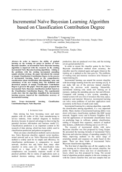 Incremental Na&iuml;ve Bayesian Learning Algorithm based on