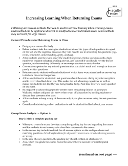 Increasing Learning When Returning Exams