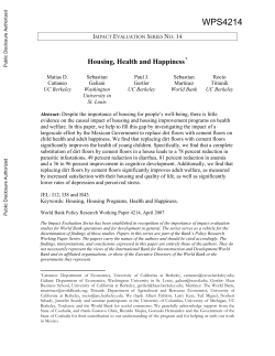 Housing, Health and Happiness