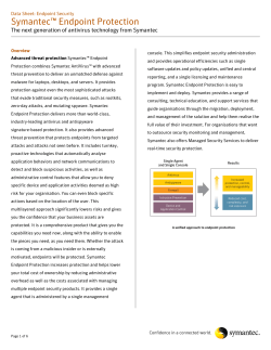 Symantec Software Datasheet - Avnet Technology Solutions