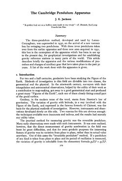 The Cambridge Pendulum Apparatus