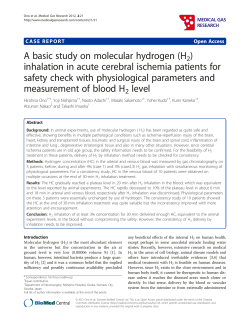 A basic study on molecular hydrogen (H2) inhalation in acute