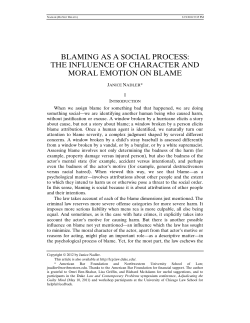 Blaming as a Social Process: The Influence of