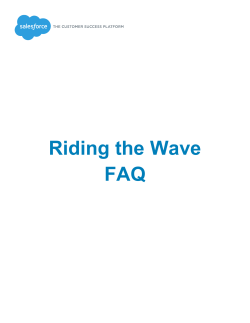 Riding the Wave FAQ - Salesforce.com Benefits