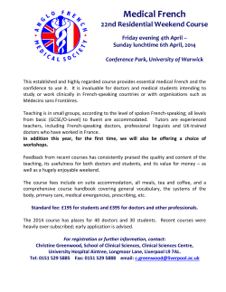 Medical French - Wessex Deanery