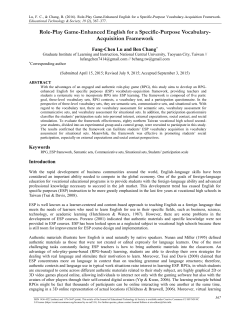 Role-Play Game-Enhanced English for a Specific