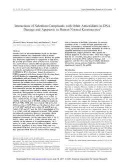 Interactions of Selenium Compounds with Other Antioxidants in DNA