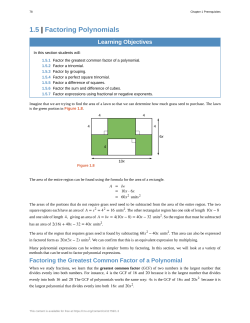 Factoring Polynomials