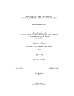 RHETORIC AND MAN`S BEST FRIEND: CULTURE, NARRATIVE