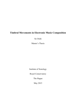 Timbral Movements in Electronic Music Composition