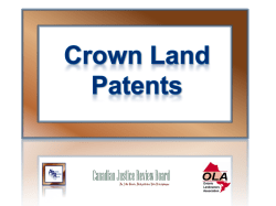 Elizabeth Marshall - Crown Land Patents