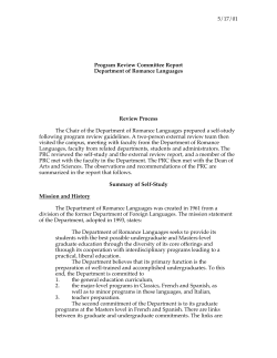 5/17/01 Program Review Committee Report Department of