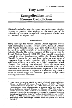 Tony Lane, "Evangelicalism and Roman Catholicism,"