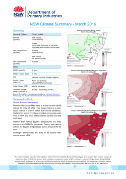 NSW Climate Summary - March 2016