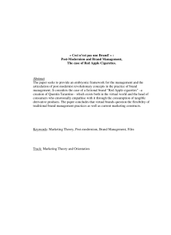 Post-Modernism and Brand - CCS - Centre for Consumption Studies