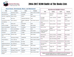 Battle of the Books 2016-17 All D200 School List