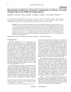 Disaccharide Synthesis by Enzymatic Condensation of Glucose
