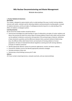 MSc Nuclear Decommissioning and Waste Management Modules
