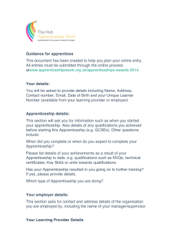 Guidance for apprentices This document has been created to help