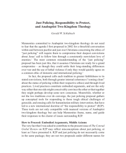 Just Policing, Responsibility to Protect, and Anabaptist Two
