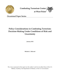 Policy Considerations in Combating Terrorism: Decision