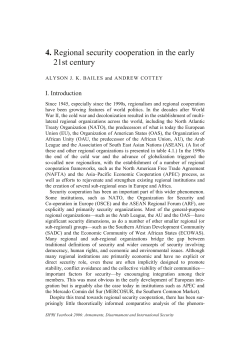4. Regional security cooperation in the early 21st century
