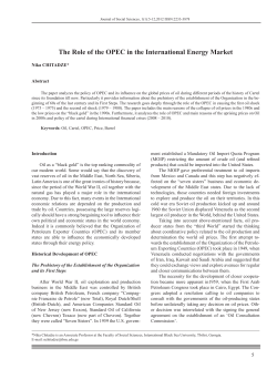The Role of the OPEC in the International Energy Market