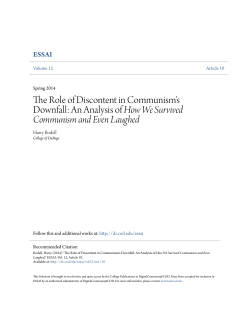 The Role of Discontent in Communism`s Downfall