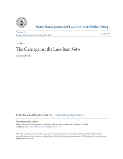 The Case against the Line-Item Veto