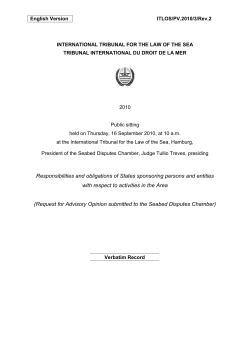 INTERNATIONAL TRIBUNAL FOR THE LAW OF THE SEA