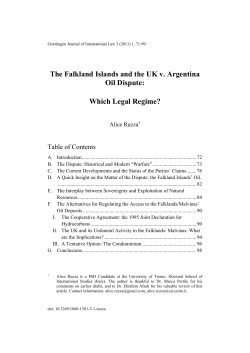 The Falkland Islands and the UK v. Argentina Oil Dispute: Which