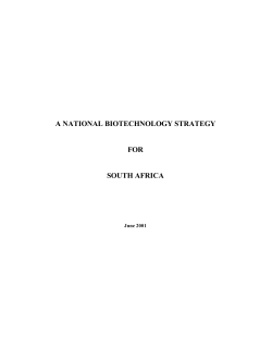 a national biotechnology strategy for south africa