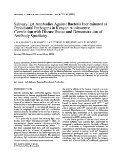 Salivary IgA Antibodies Against Bacteria Incriminated as Periodontal
