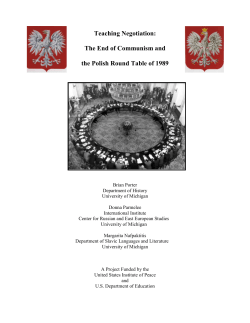 Teaching Negotiation: The End of Communism and the Polish
