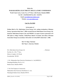 Case No.19 of 2010 - Maharashtra Electricity Regulatory Commission