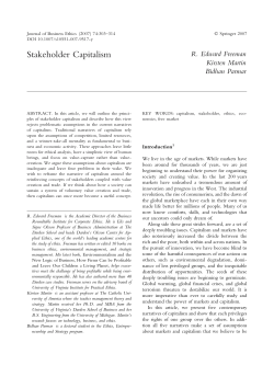 Stakeholder Capitalism