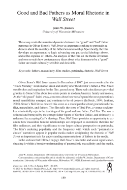 Good and Bad Fathers as Moral Rhetoric in Wall Street