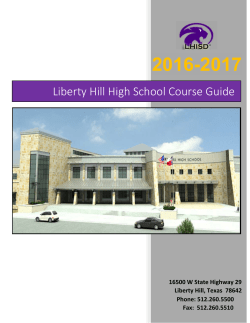Liberty Hill High School Course Guide