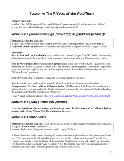 Lesson 4: The Effects of the Gold Rush - Porter History