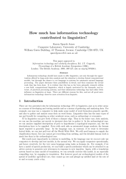 How much has information technology contributed to linguistics?