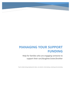 mANAGING yOUR sUPPORT fUNDING