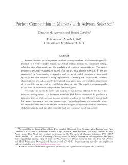 Perfect Competition in Markets with Adverse SelectionWe would like