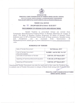 Sealed Tenders in prescribed format are invited from Companies