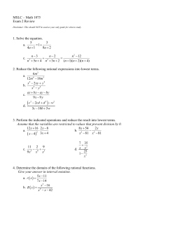 Math 1075 Exam 2 Review (AU 2016)