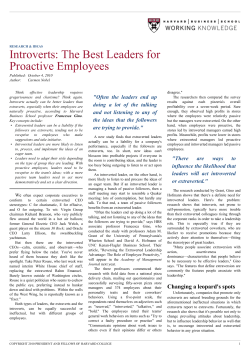 Introverts: The Best Leaders for Proactive Employees &mdash; HBS