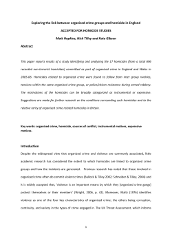 The contexts and triggers of homicides linked to organised crime