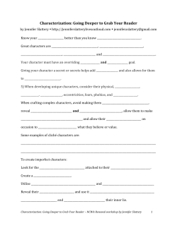 Characterization: Going Deeper to Grab Your Reader